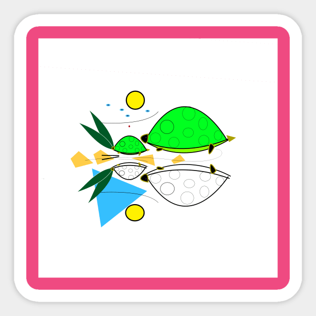 turtles and the sea Sticker by momomoma